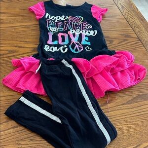 Dollie & Me Black Top with Pink Accents
